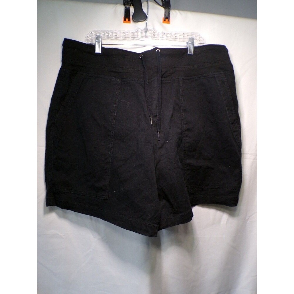 Terra & Sky Women's 1X Black Casual Utility Shorts Drawstring Pocket